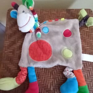 Doudou plat vache multicolore (JO-1732)