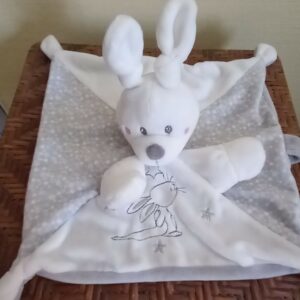 Doudou plat lapin gris étoiles  (JO-1733)